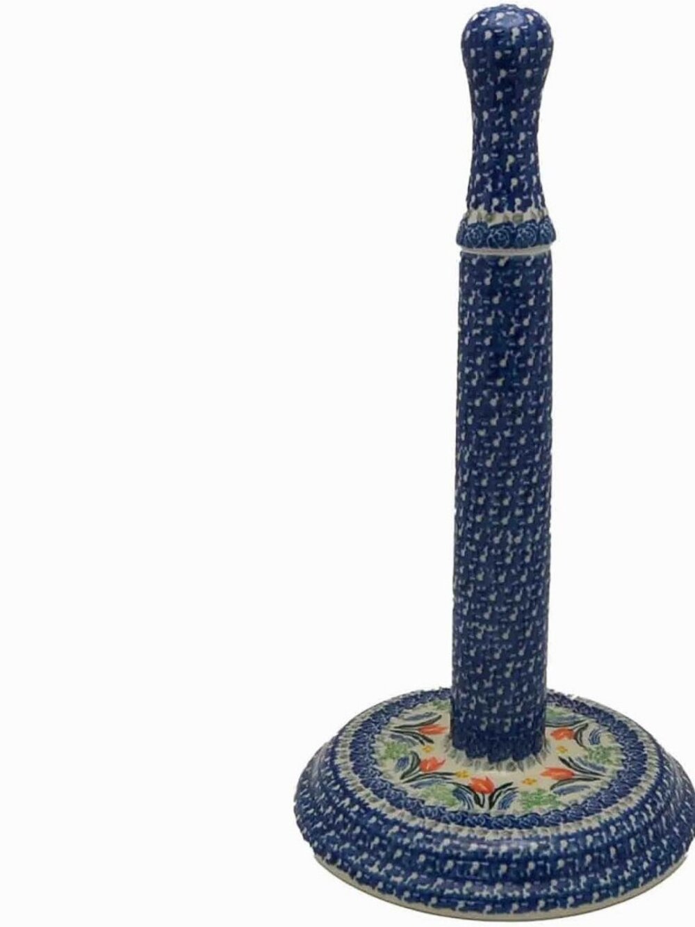 Charming Spring-Inspired Polish Pottery Paper Towel Holder - Kitchen Decor